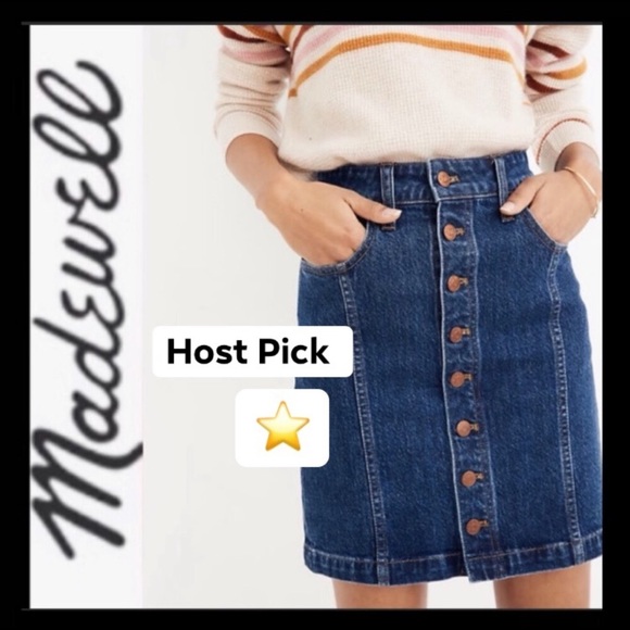 ⭐️HP⭐️NWT Madewell Stretch Denim Skirt - Picture 2 of 12